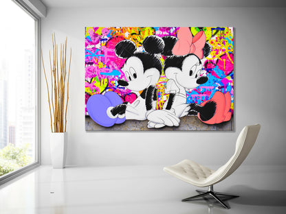 Mickey Mouse Hand Drawing  Graffiti Pop Art, Graffiti Canvas Art - 330