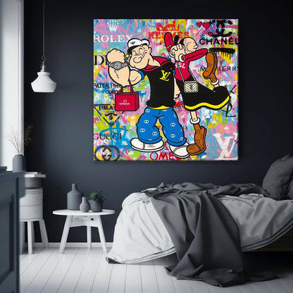 Square - Popeye - Strong As Spinach Pop Art Canvas Print - 257