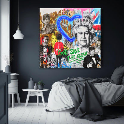 God Save The Queen Banksy Pop Art Canvas