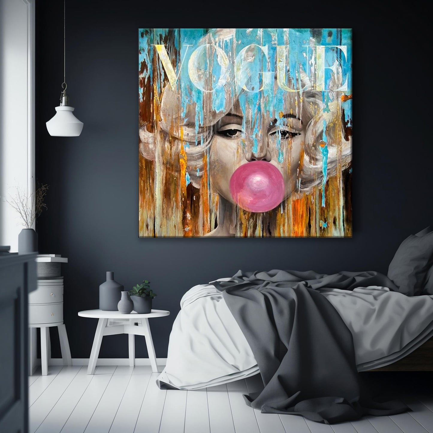 Marilyn Monroe - Abstract Touch Pop Art Canvas Wall Art, Lips Graffiti Pop Art Decor - 282