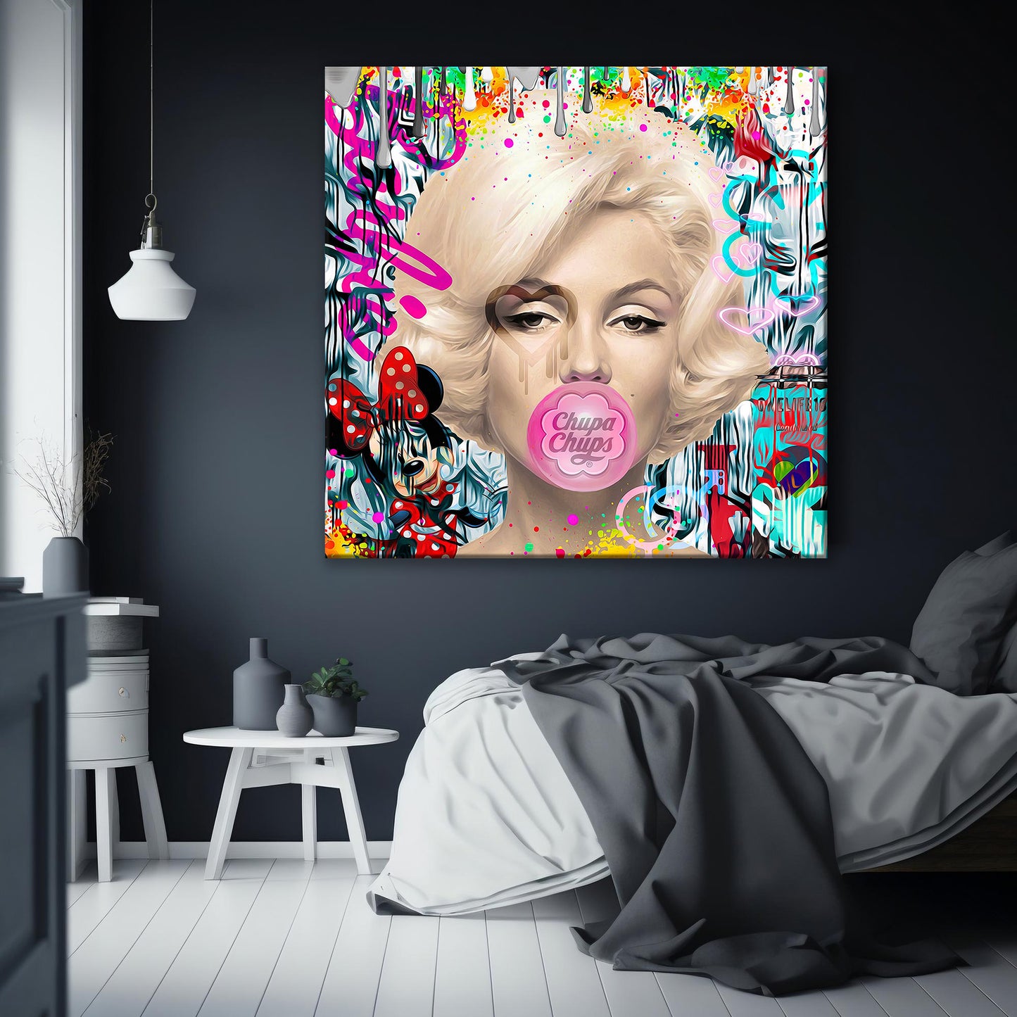 Square - Marilyn Monroe - Chupa Chups Pop Art Canvas Print, Banksy Art - 251