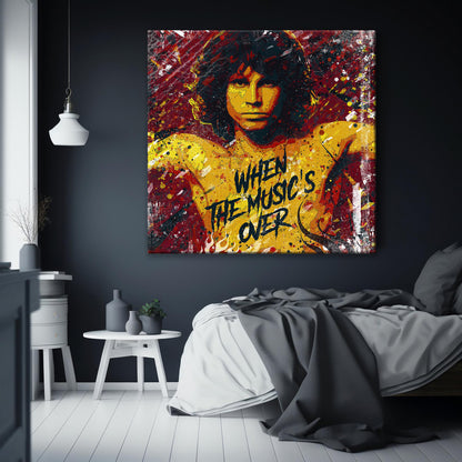 Jim Morrison Abstract Painting Canvas Wall Art, Square Canvas Wall Art - 158