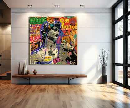 Banksy Graffiti David Canvas Wall Art, Luxury Painting Fashion Prints, David Pop art - 52