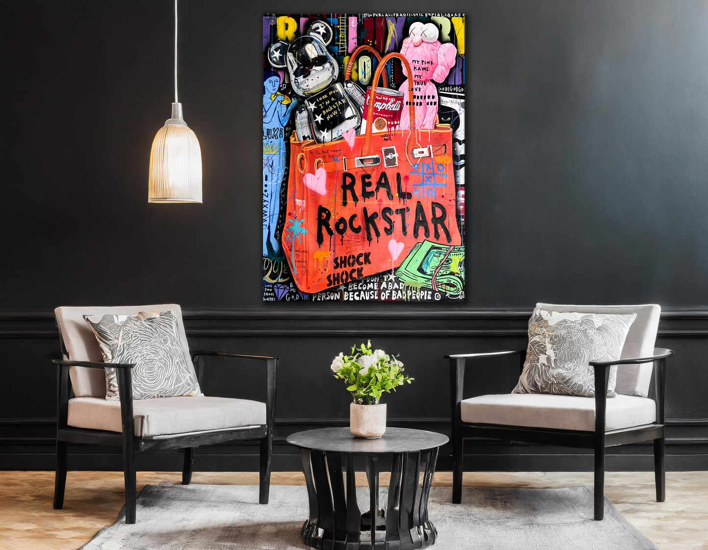 Banksy  Real Rockstar Birkin Oil Painting Pop Art Canvas Print -  Real Rockstar Birkin Pop Art Graffiti Wall Art, Pop Art Graffiti Home Decor, Pop Art Room Decor - 21