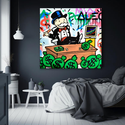 Monopoly Alec Popart Painting Canvas Print, Luxury Painting Fashion Prints - 118