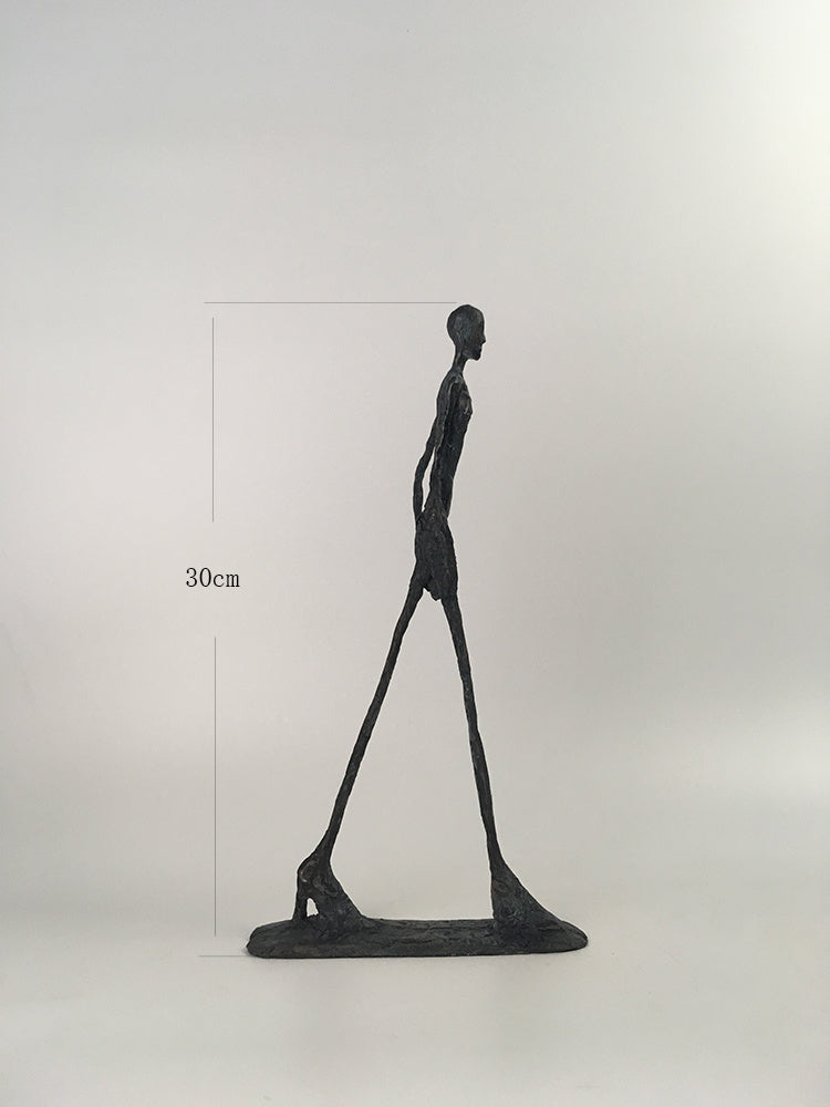 Long Legs Man Minimalist Bronze Sculpture Light Luxury Furnishings Hotel Living Room Decoration