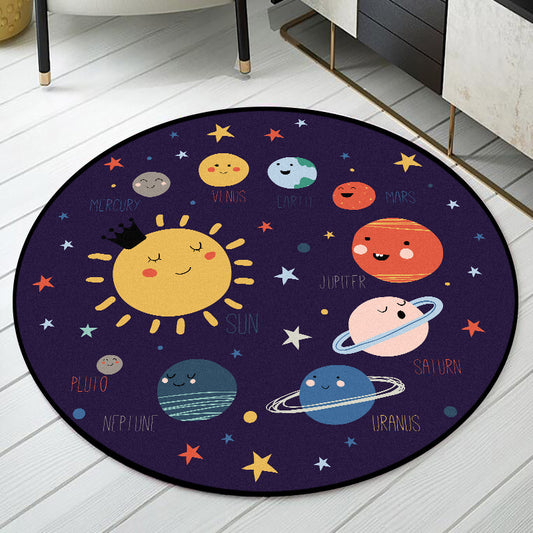 Cartoon space planet carpet