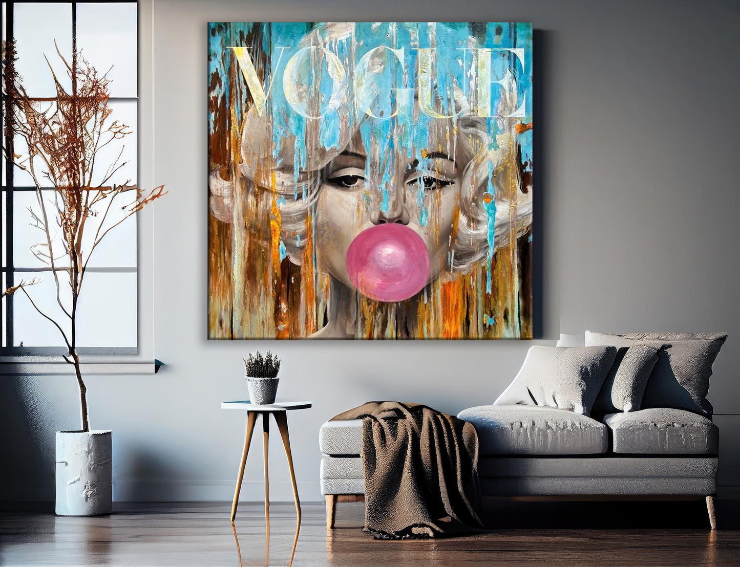 Marilyn Monroe - Abstract Touch Pop Art Canvas Wall Art, Lips Graffiti Pop Art Decor - 282