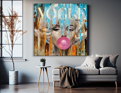 Marilyn Monroe - Abstract Touch Pop Art Canvas Wall Art, Lips Graffiti Pop Art Decor - 282