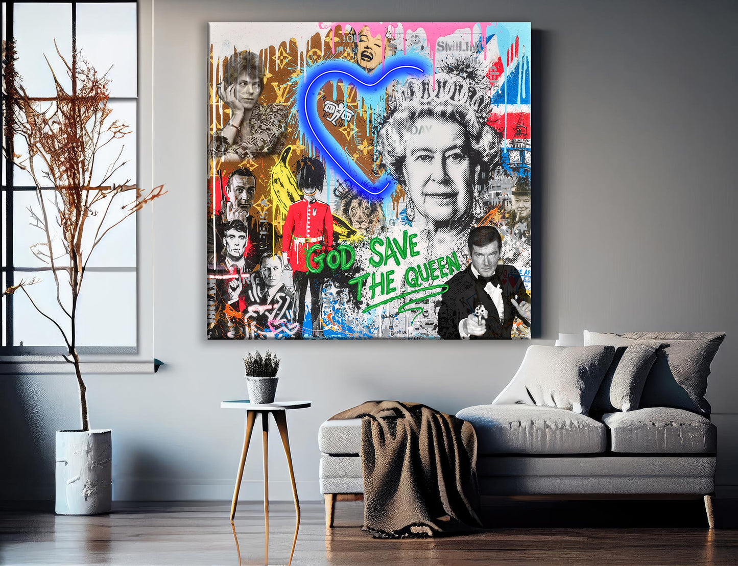 God Save The Queen Banksy Pop Art Canvas