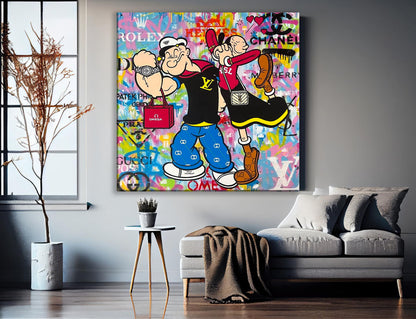 Square - Popeye - Strong As Spinach Pop Art Canvas Print - 257