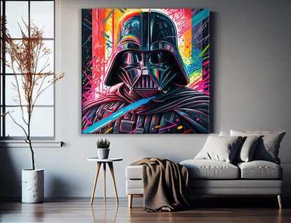 Darth Vader Colorful Oil Paint Canvas Print Graffiti Square Canvas Art - 138