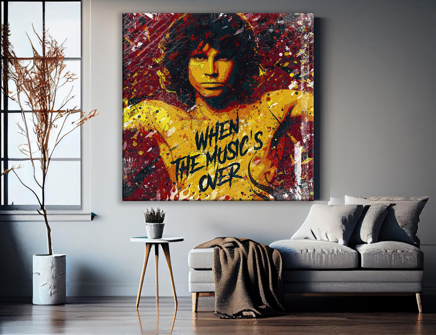 Jim Morrison Abstract Painting Canvas Wall Art, Square Canvas Wall Art - 158