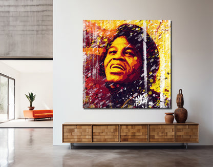 James Brown Abstract Painting Canvas Wall Art, Square Canvas Wall Art - 156