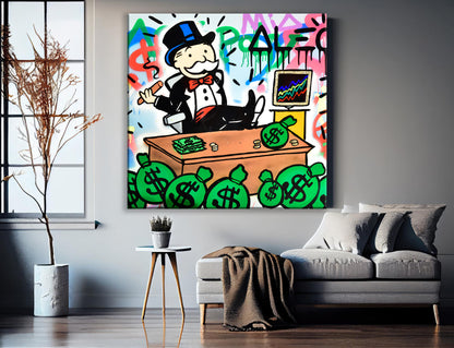 Monopoly Alec Popart Painting Canvas Print, Luxury Painting Fashion Prints - 118