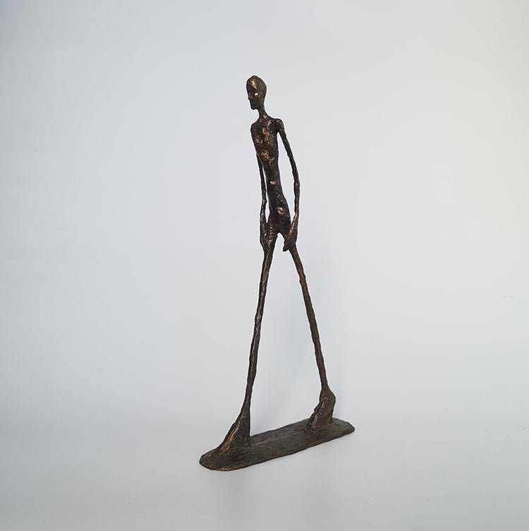 Long Legs Man Minimalist Bronze Sculpture Light Luxury Furnishings Hotel Living Room Decoration