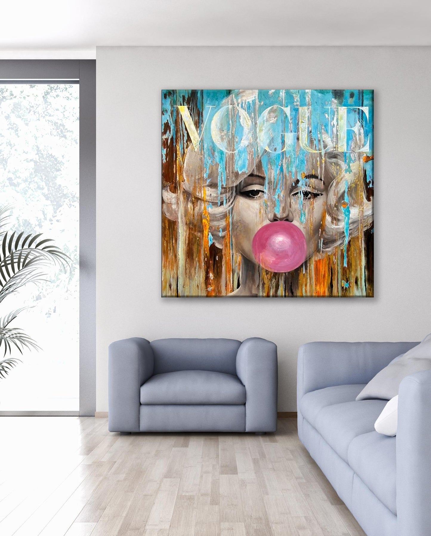 Marilyn Monroe - Abstract Touch Pop Art Canvas Wall Art, Lips Graffiti Pop Art Decor - 282