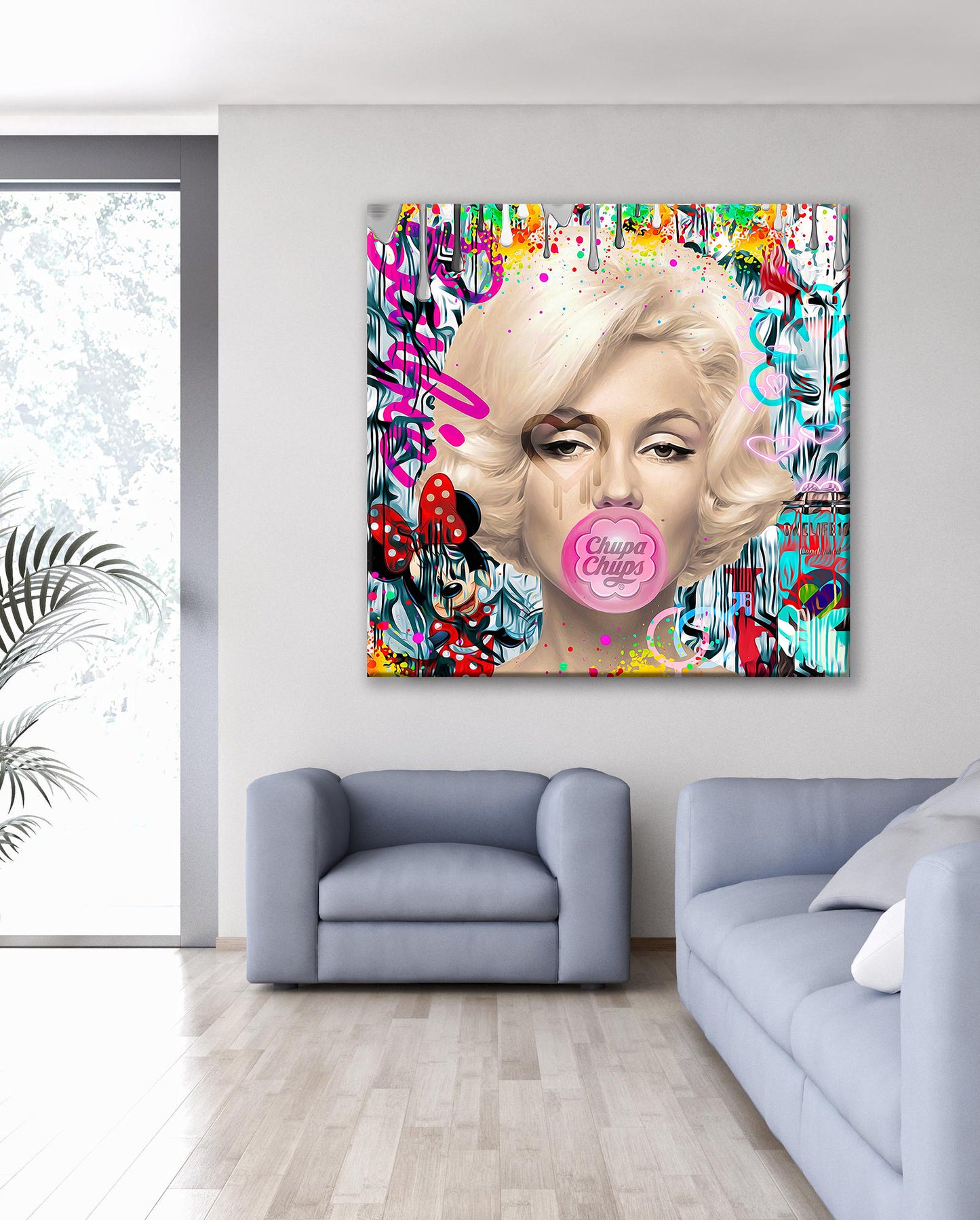 Square - Marilyn Monroe - Chupa Chups Pop Art Canvas Print, Banksy Art - 251