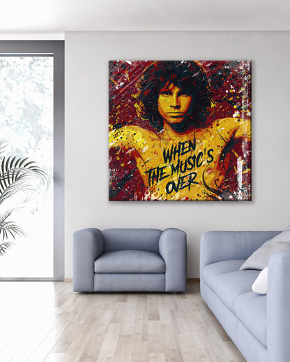 Jim Morrison Abstract Painting Canvas Wall Art, Square Canvas Wall Art - 158