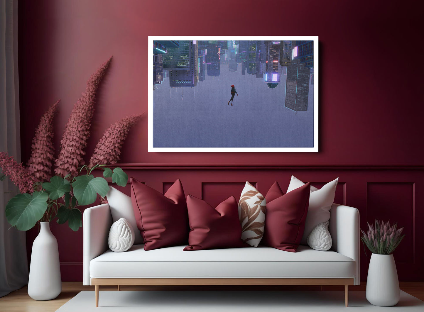 Spider-Man Into the Spider-Verse Poster, Miles Morales Wall Art, Rolled Canvas Print, Movie Poster Gift, 5 Pieces Canvas