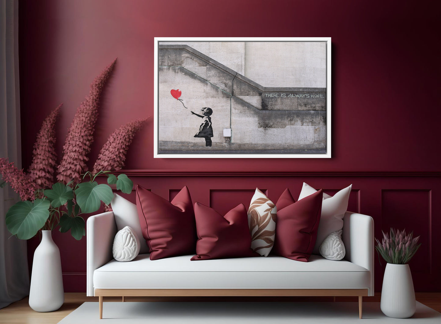 Banksy Girl With Heart Baloon - Banksy Style Canvas/ Printed Picture Wall Art Decoration - 184