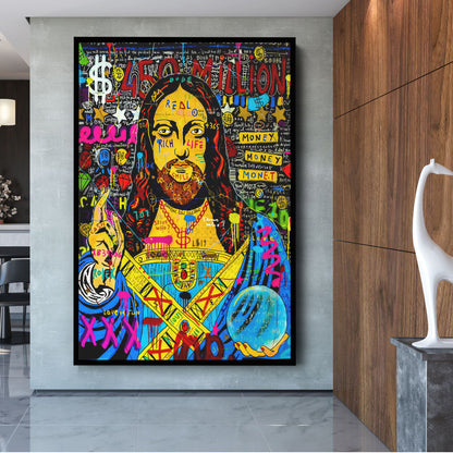 Jesus Pop Art Oil Painting, Christian Wall Art Painting Gift - Pop 026