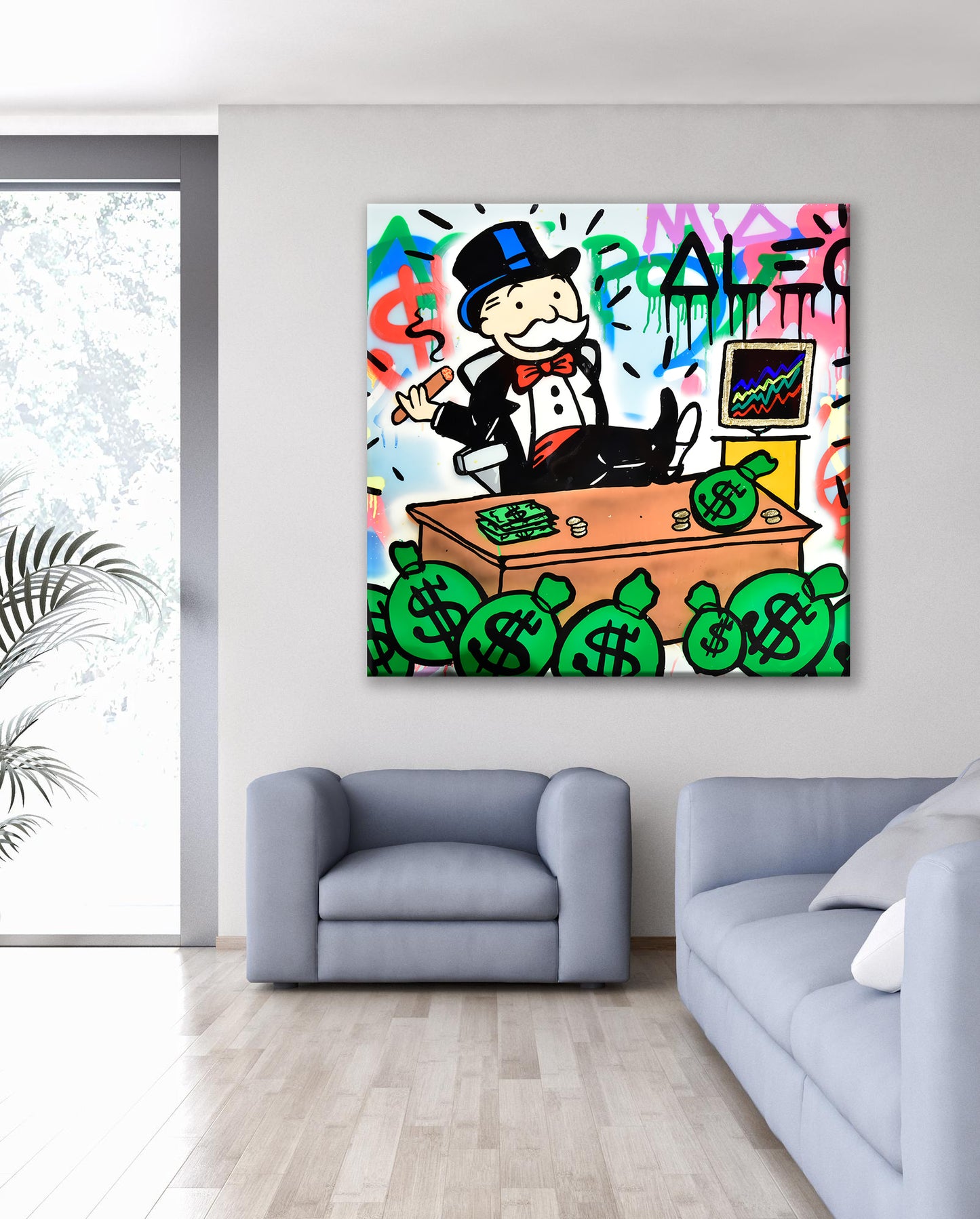 Monopoly Alec Popart Painting Canvas Print, Luxury Painting Fashion Prints - 118