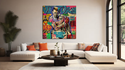 Banksy Graffiti Muhammed Ali Canvas Art Print, Luxury Painting Fashion Prints, Muhammed Ali Christmas Gift Pictures Home Decor - 58