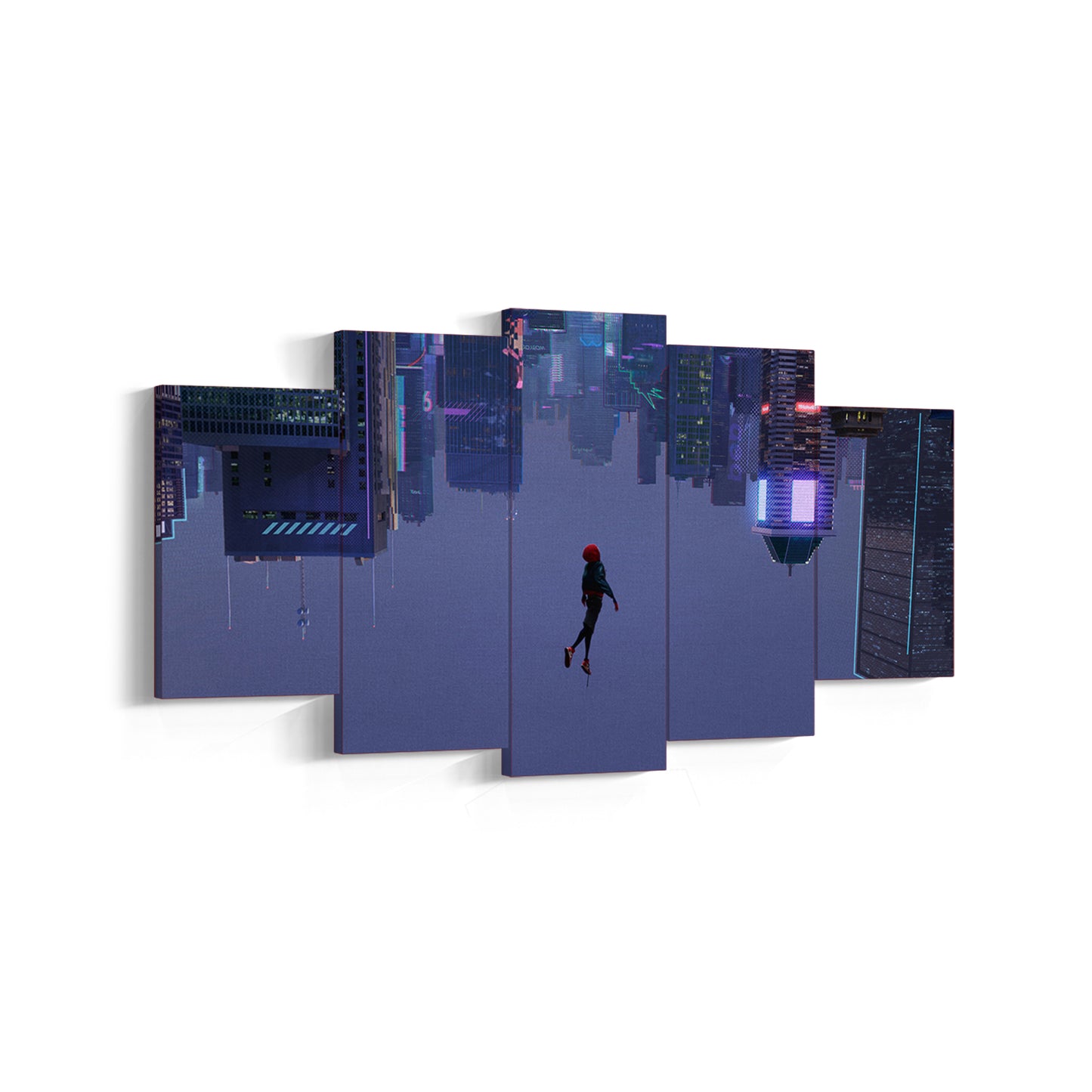 Spider-Man Into the Spider-Verse Poster, Miles Morales Wall Art, Rolled Canvas Print, Movie Poster Gift, 5 Pieces Canvas