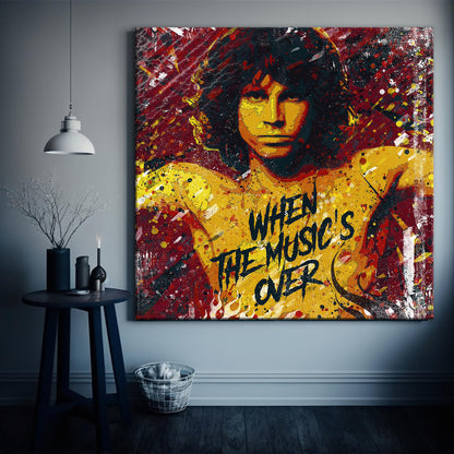 Jim Morrison Abstract Painting Canvas Wall Art, Square Canvas Wall Art - 158