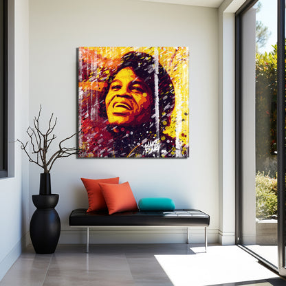 James Brown Abstract Painting Canvas Wall Art, Square Canvas Wall Art - 156