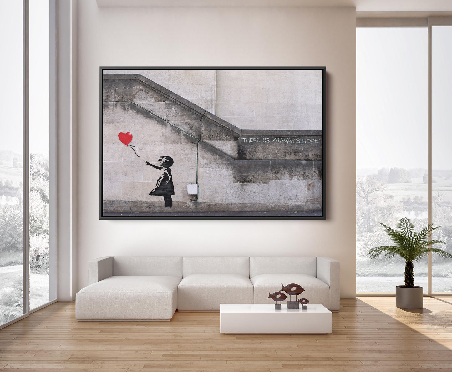 Banksy Girl With Heart Baloon - Banksy Style Canvas/ Printed Picture Wall Art Decoration - 184