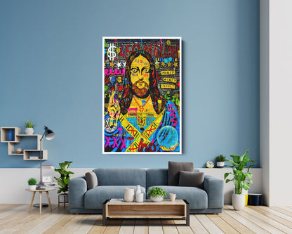 Jesus Pop Art Oil Painting, Christian Wall Art Painting Gift - Pop 026