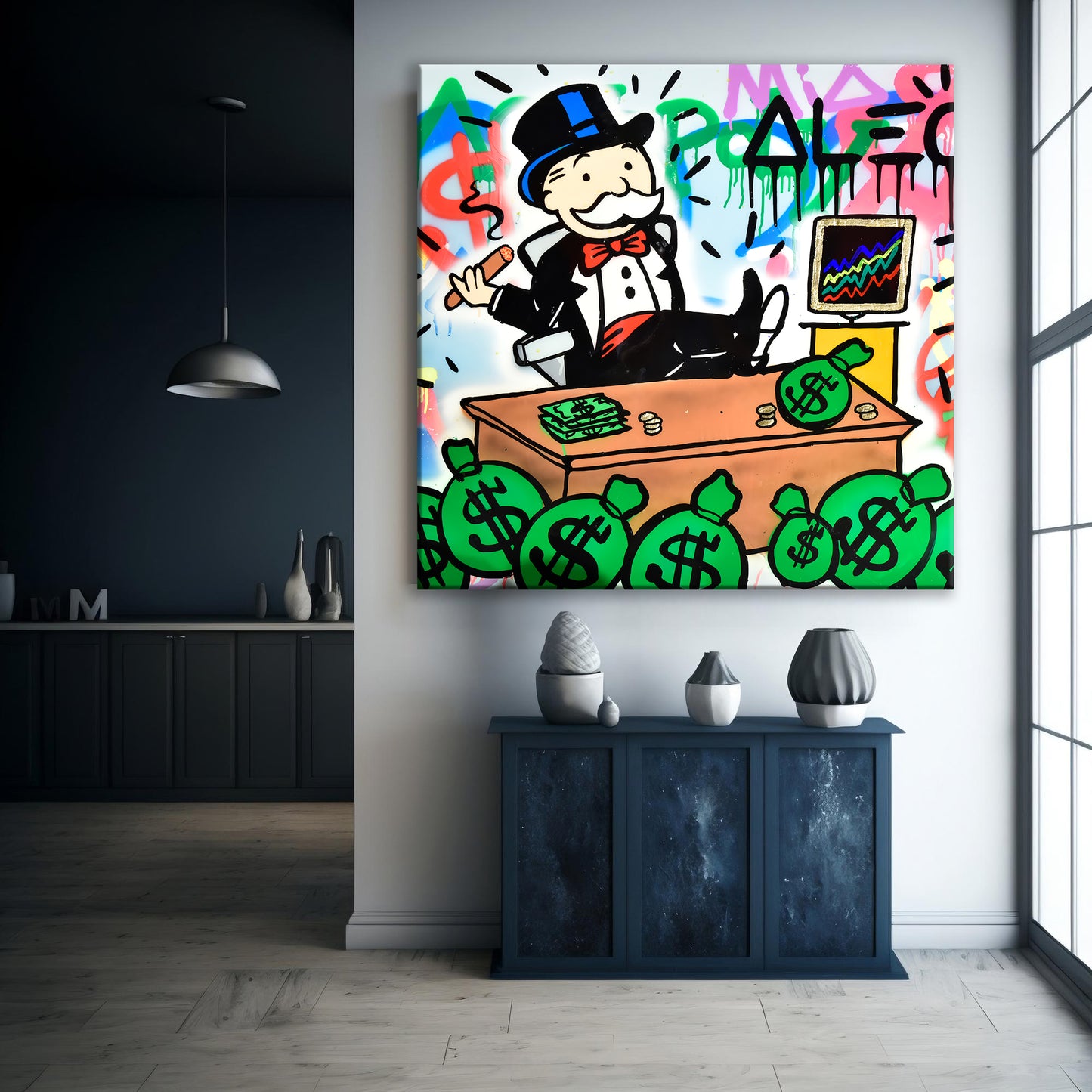 Monopoly Alec Popart Painting Canvas Print, Luxury Painting Fashion Prints - 118