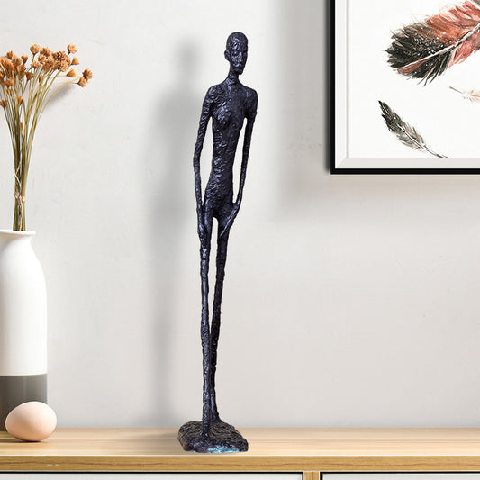 Long Legs Man Minimalist Bronze Sculpture Light Luxury Furnishings Hotel Living Room Decoration