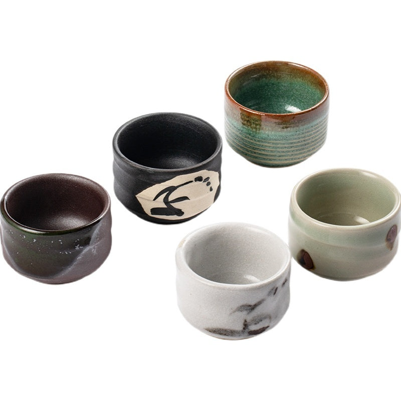 Japanese Vintage Hand Made Ceramic Cup To Taste Sake Set of 5