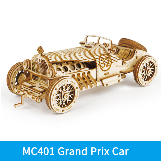 Car 3D Grand Prix Car Wooden Puzzle Game Assembly Racing Children's Toys