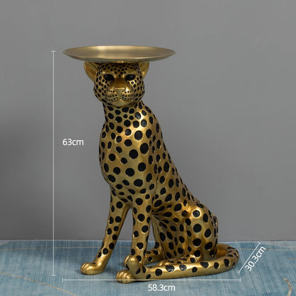 Leopard coffee table High-end Luxury Porch Tray For Home Decoration