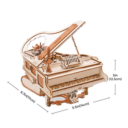 223pcs 3D Wooden Puzzle Magic Piano Mechanical Music Box Toy Gift Desk Gift For Men Women Hobby AMK81