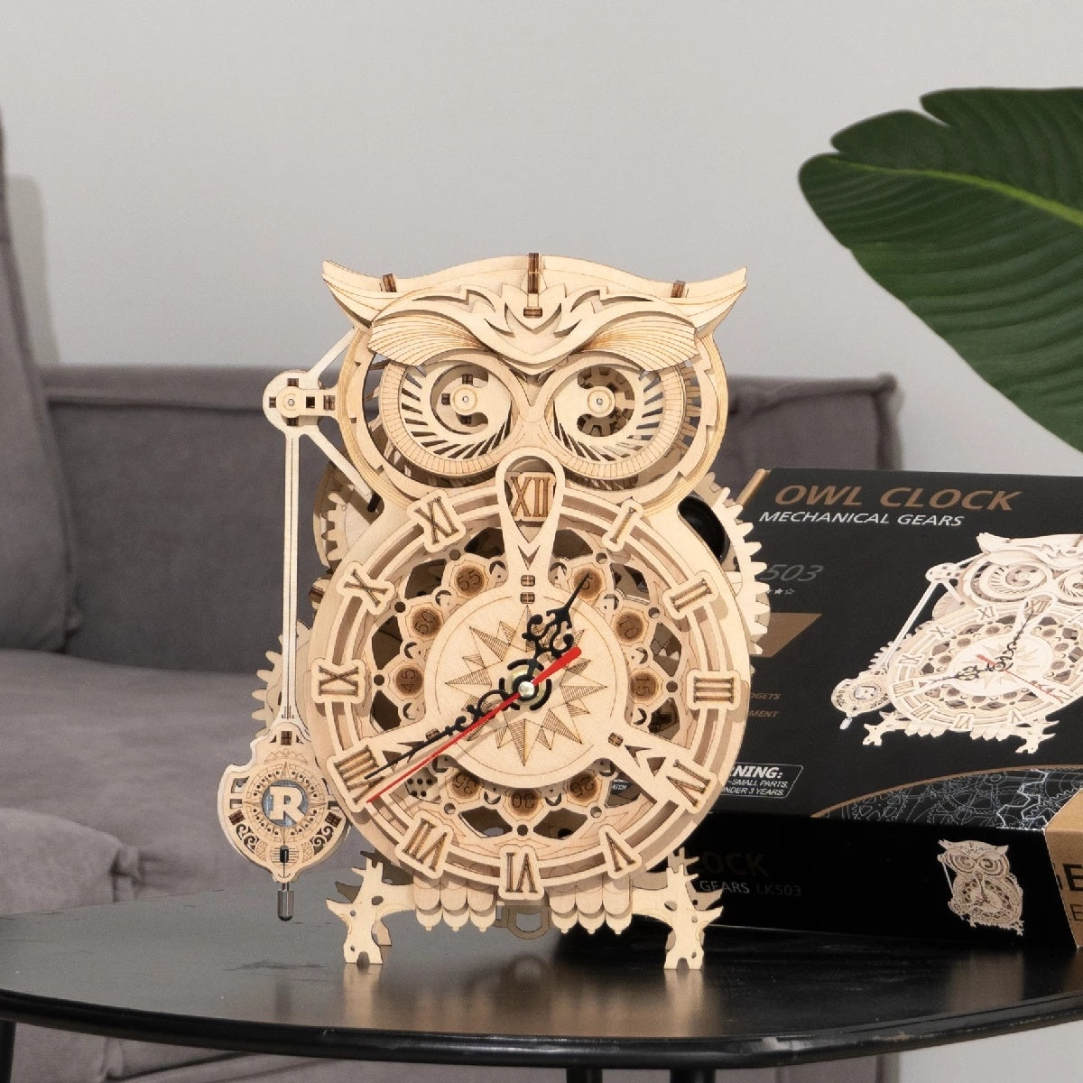 Creative DIY Toys 3D Owl Wooden Clock Building Block Kits For Children Christmas Gifts Home Decoration LK503