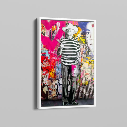 Picasso Banksy Pop Art Canvas Wall Art, Banksy Picasso, Street Graffiti Wall Art, Pablo Picasso Pop Art Canvas - 35