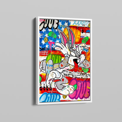 Bugs Bunny Banksy Pop Art Canvas Print - Bugs Bunny Pop Art Graffiti Wall Art, Pop Art Graffiti Home Decor, Pop Art Room Decor - 18