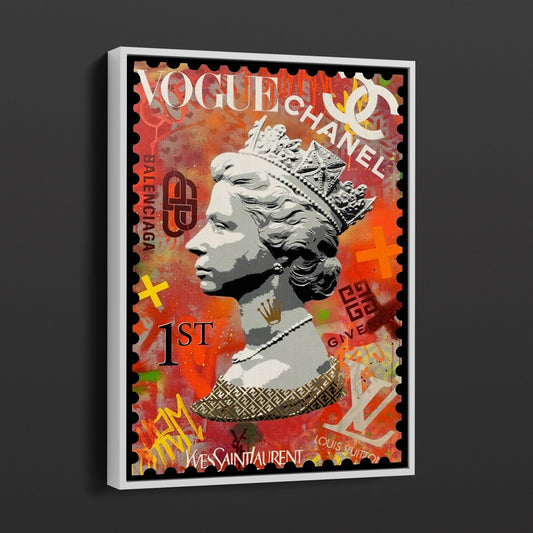 Her Majesty - Queen Elizabeth - Royalty Postage Stump Canvas Print - 302