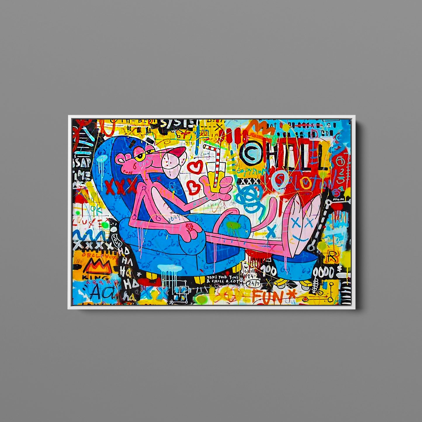 Pink Panther Pop Art Oil Painting Graffiti Wall Art - Pop 023