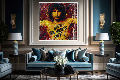 Jim Morrison Abstract Painting Canvas Wall Art, Square Canvas Wall Art - 158