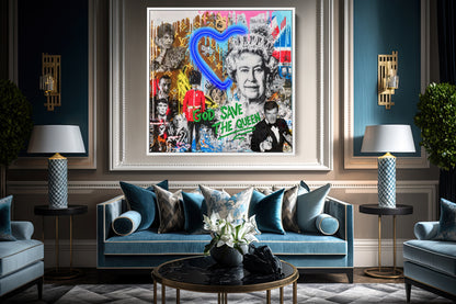 God Save The Queen Banksy Pop Art Canvas