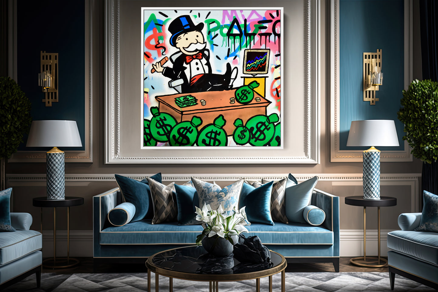 Monopoly Alec Popart Painting Canvas Print, Luxury Painting Fashion Prints - 118