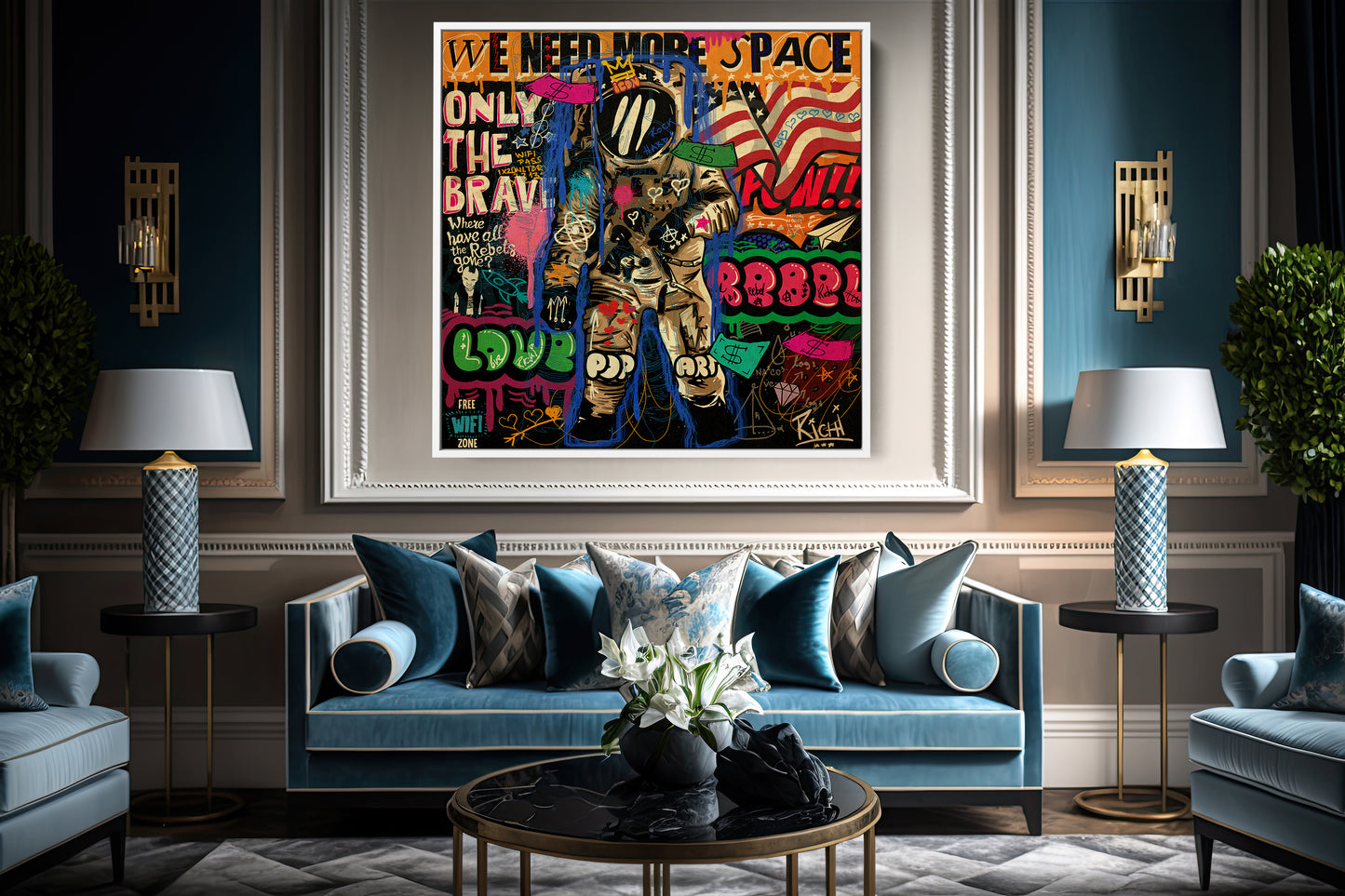 Banksy Graffiti Astronaut Canvas Wall Art, Luxury Painting Fashion Prints, Astronaut - 51