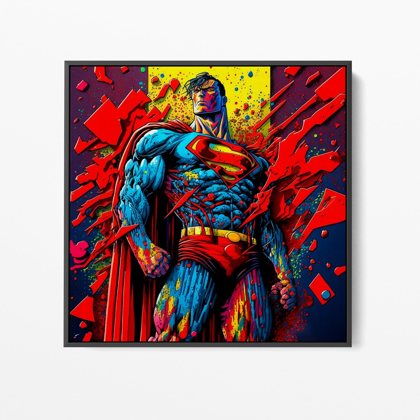 Superman Colorful Oil Paint Canvas Print Graffiti Square Canvas Art - 148