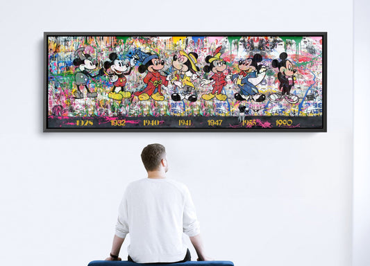 Banksy  Panoramic Mickey Mouse History Pop Art Graffiti Canvas - 239